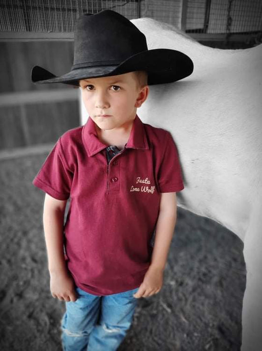 Kids Maroon Polo